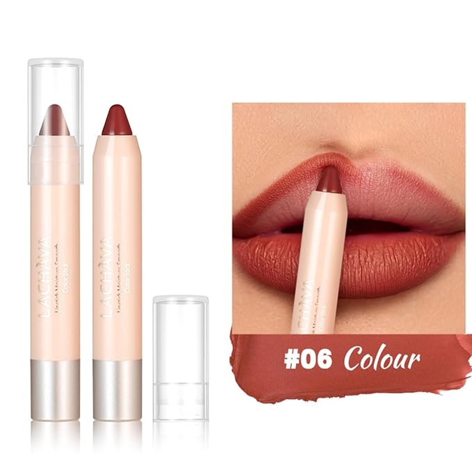 8 Colors High Pigmented Smooth Matte Lip Liner Pencil, Waterproof Velvet Lipstick Pen, Professional Lip Liner for Girls and Women (06)