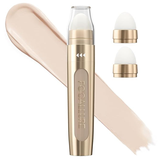 FOCALLURE FIX CORRECTOR Concealer Stick, Full Coverage Concealer Makeup, Color Corrector for Dark Circles, Including Replaceable Applicator, YL01 CREME