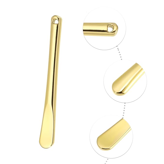 VOCOSTE 4 Pcs Makeup Spatula Mini Spoon, Eye Cream Massage Sticks Beauty Scoop, for Facial Cosmetic Face Cream, Zinc Alloy 2.32"x0.30", Gold Tone