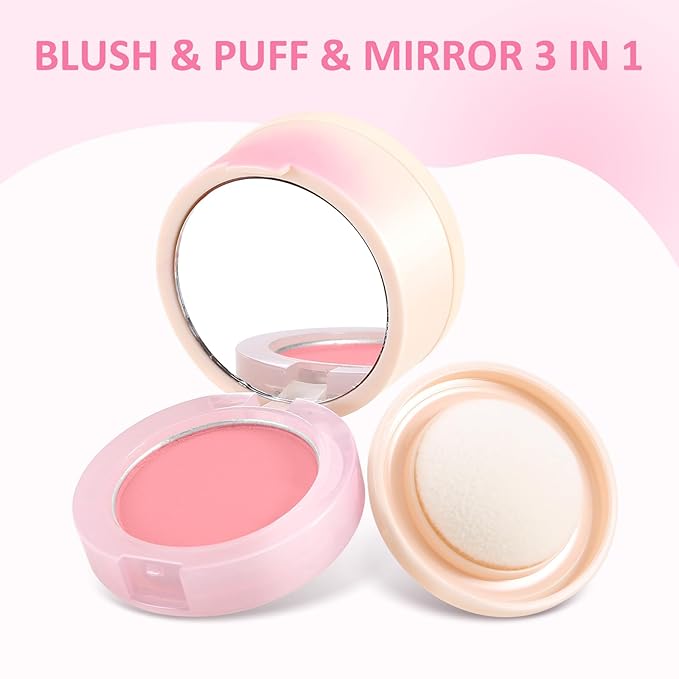 Boobeen Blush Compact for Face, Matte Powder Blush Natural Glowing