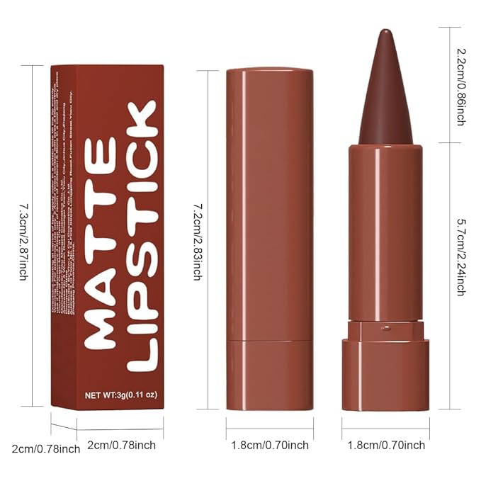 BINGBRUSH 2-in-1 Gradient Lip Liner & Lipstick Combo,2Pcs Matte Longwear Waterproof Lip Pencil with Cone Tip,Smudge Proof Crayon for Flawless Ombre Contour,Women's Long Lasting Makeup Set(06#&07)