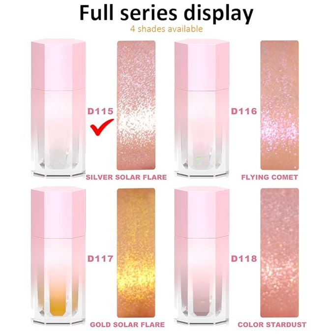 evpct White Silver Face Highlighter Makeup Liquid for Face Pearl White Face Shimmery Shimmer Foundation Powder Highlighter Makeup Palette Stick Body Highlighter Fairy Shimmer Glitter Bomb Illuminators