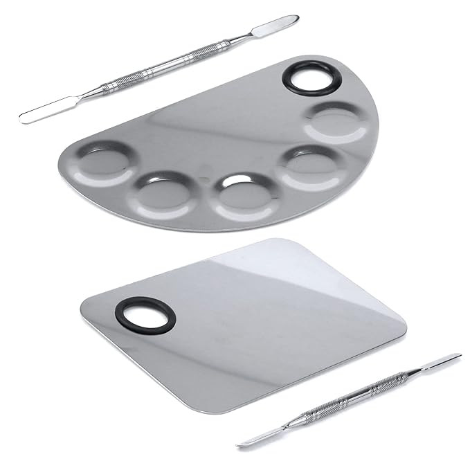 Stainless Steel Professional Beauty Palette,Large Square and Half