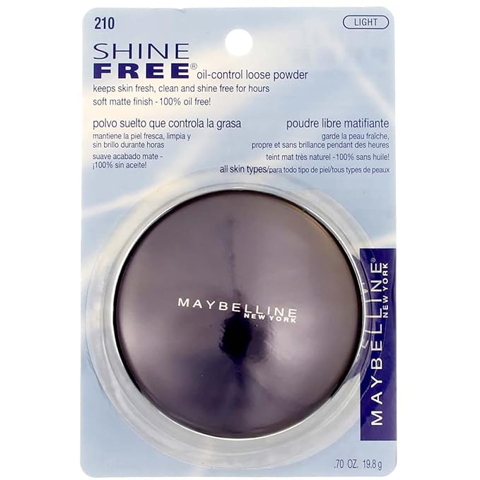 Maybelline New York Shine Free Oil Control Loose Powder, Light [210] 0.7 oz (Pack of 2)