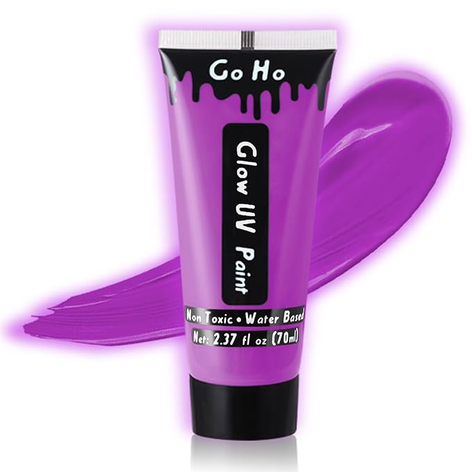 Go Ho Neon Purple Body Paint Washable(2.,),under UV 37oz