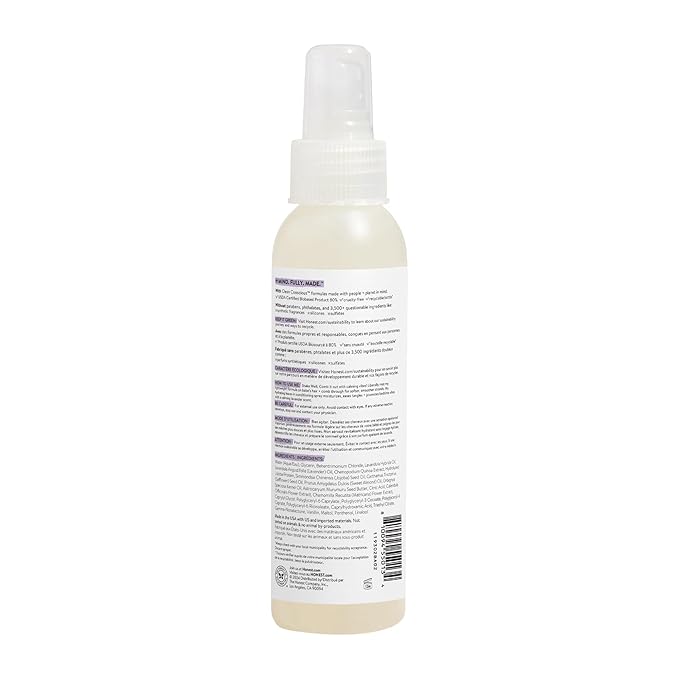 The Honest Company Conditioning Hair Detangler | Leave-In Conditioner + Fortifying Spray | Tear-Free, Cruelty-Free, Hypoallergenic | Lavender Calm, 4 Fl Oz