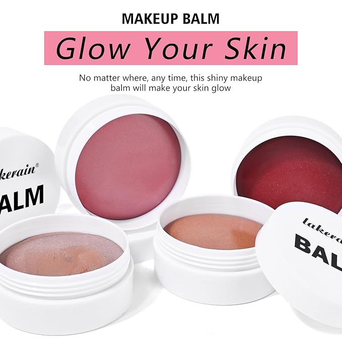 KYDA Miracle Glow Balm, Glow Tinted Blush Balm, Multiuse Face Balm for Cheek Lips Eyes, Hydrating Cream Blush, Blendable Lightweight, Shimmer Blusher, Pink Camellia, 1.76 oz
