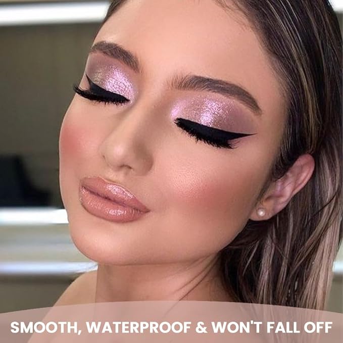 16Colors Light Purple Pink Brown Basics Matte Eyeshadow Palette,Eye Shadow Travel Makeup Palette all in one Long Lasting Waterproof Ultra-Blendable,Great for Travel Gift Kit