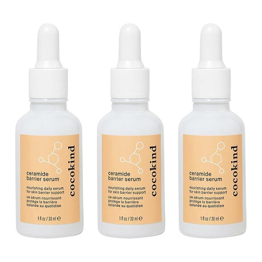 Cocokind Ceramide Barrier Serum, Hydrating Serum to Reduce Dryness, All Skin Types including Sensitive Skin, Fragrance Free, Cruelty Free, 1 fl oz (Trio Pack)