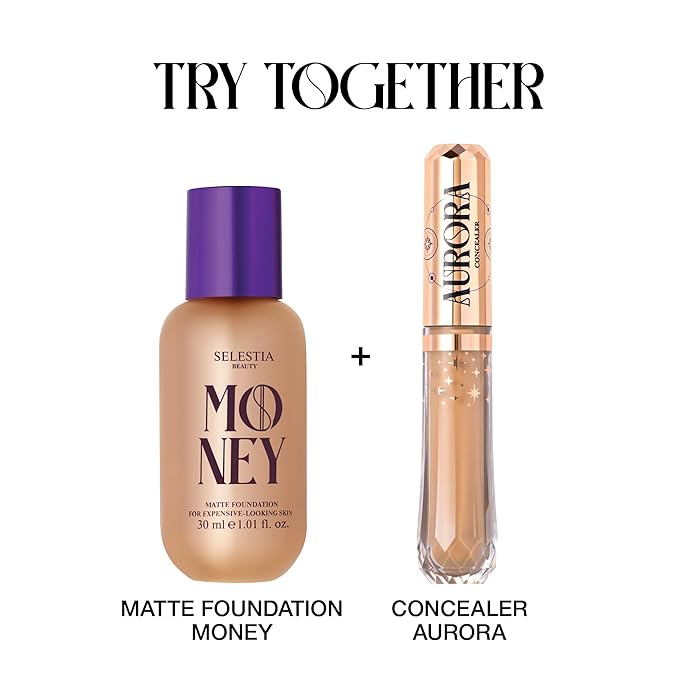 Matte Foundation Money - Long-Lasting Makeup Foundation with Flawless & Buildable Coverage - Liquid Foundation for All Skin Types (Almond)