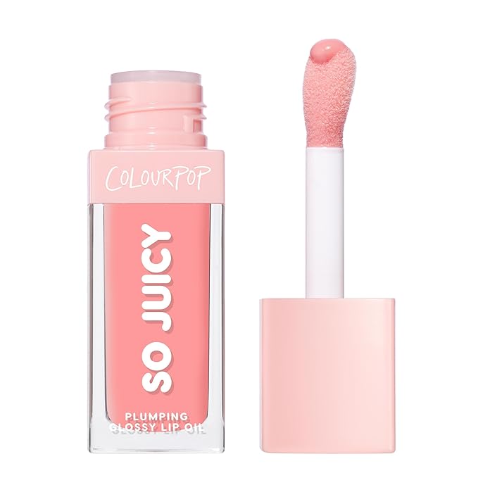 ColourPop So Juicy Plumping Glossy Lip Oil - Hydrating & Plumping Lip Oil with a Sheer Wash of Non-Sticky Color - Infused with Peptides, Ceramides & Ginger - Baby Panda (0.29)