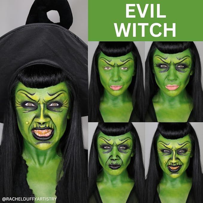 Mehron Makeup Premium Character Kits| Makeup Kits for Halloween & Cosplay| Made in the USA | Complete Makeup Kit | Includes all Makeup, Tools, & Instructions on How to Create the Look | (Witch)