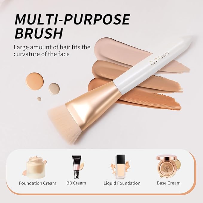 DUcare Contour Brush, Flat Top & Oval Head Face Contouring Brush For Blending & Buffing, Multi-Purpose Face Makeup Brushes for Liquid Foundation/Cream/Facial Mask
