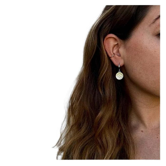 Evil Eye Coin Earrings Gold Disc Drop Earrings Evil Eye Hoop Earrings Vintage Lucky Charm Earrings Jewelry for Women and Girls