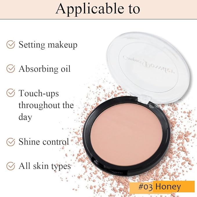 Kaely Matte Pressed Setting Powder Compact,Face Finishing Powder de maquillaje,03