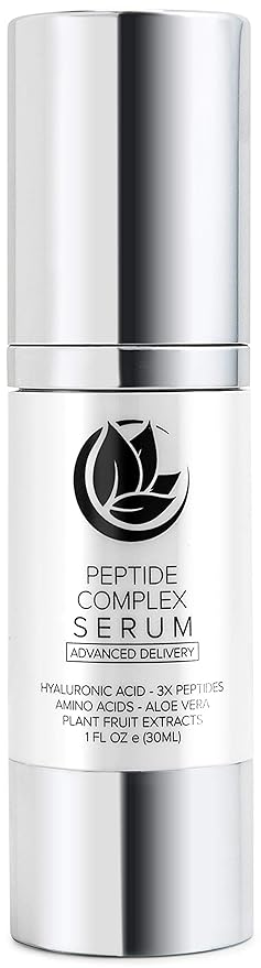 Peptide Complex Serum by Microderm GLO - Best Skin Toning, Facial Tightening, 100% PURE & NATURAL, Plump, Hydrate & Nourish Your Face, Boosts Collagen & Heals Skin While Improving Tone & Texture, 1oz