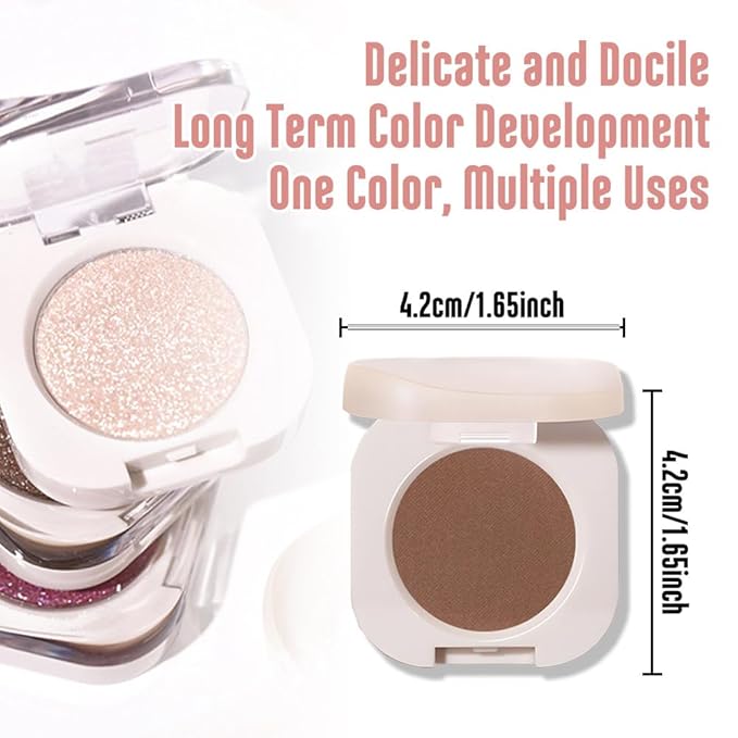 Matte Single Eyeshadow Palette Makeup for Green Blue Eyes, Dark Brown Matte Eyeshadow For Old Women, Holographic Multichrome Cream Iridescent Single Monochrome Eye Shadow Makeup