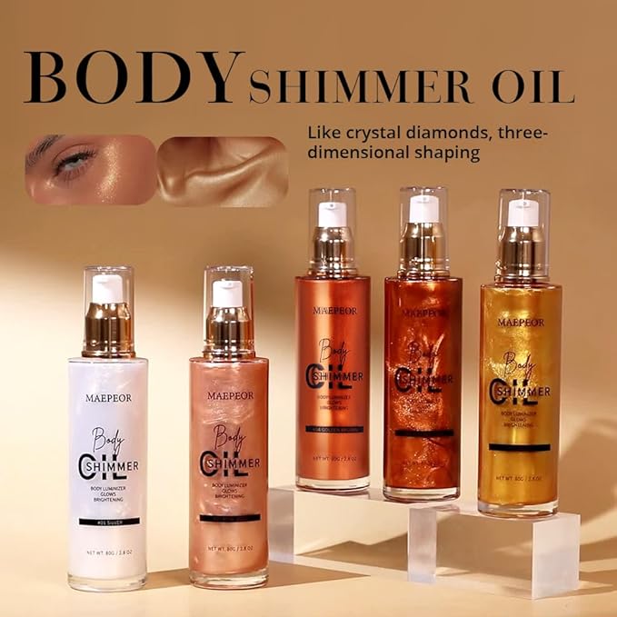 MAEPEOR Shimmer Body Luminizer 5 Colors Moisturizing Glow 80ML