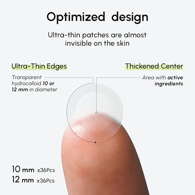 MAREE Invisible Pimple Patches 2 PACK - Clear Pimple Patches for Face - Hydrocolloid Acne Patches Anti Blemish - Zit Stickers for Face - Parches Para Acne - Pinple Zit Pimple Stickers - 144 Dots