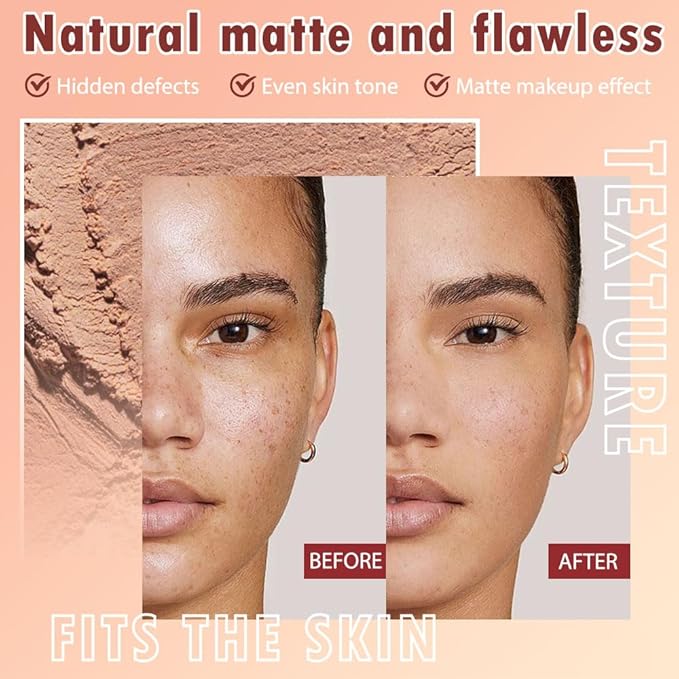 Oil Control Face Pressed Powder, Matte powder setting powder, long-lasting and waterproof loose powder, Flawless Lightweight Face Cosmetics, Cruelty-free, (06, 1 Pcs)