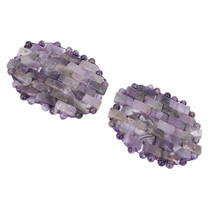 ZJchao Jade Eye Mask, Amethyst Eye Pack Wrinkle Puff Eliminate Dark Circles Fading Quartz Stone Eye Patch Jade Stone, Reusable Jade Eye Pack For Cold & Heat Compress