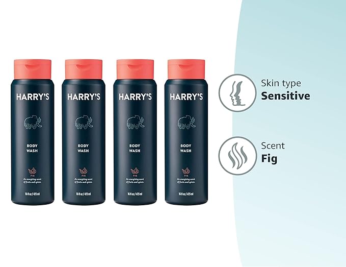 Harry's Men's Body Wash - Body Wash for Men - Fig, 16 Ounce (Pack of 4) Packaging May Vary