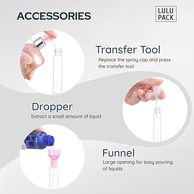 Travel Perfume Bottle Refillable - Cologne Spray Atomizer Mini - Small Travel Size Sprayer Empty for Refill Sample Container - Portable Fragrance Decant Dispenser for Men Women 8ml 4PCS Blue