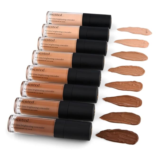 Mented Cosmetics Full-Time Eye Brightening Concealer for Women, Lightweight Full-Coverage Eye Makeup Concealer, Under Eyes Make Up Corrector, Blemishes & Contour, Clock In