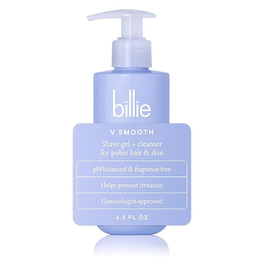 Billie - V Smooth - Shave Gel + Cleanser for Pubic Hair & Skin - pH-Balanced - Fragrance-Free - Gynecologist-Approved - 6.5 oz.