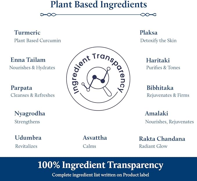 Blue Nectar Nalpamaradi Tailam Skin Radiance Oil with Turmeric | Plant Based Body Oil and Face Oil Infused with Turmeric, Amla and Manjistha (16 Herbs, 3.38 Fl Oz)