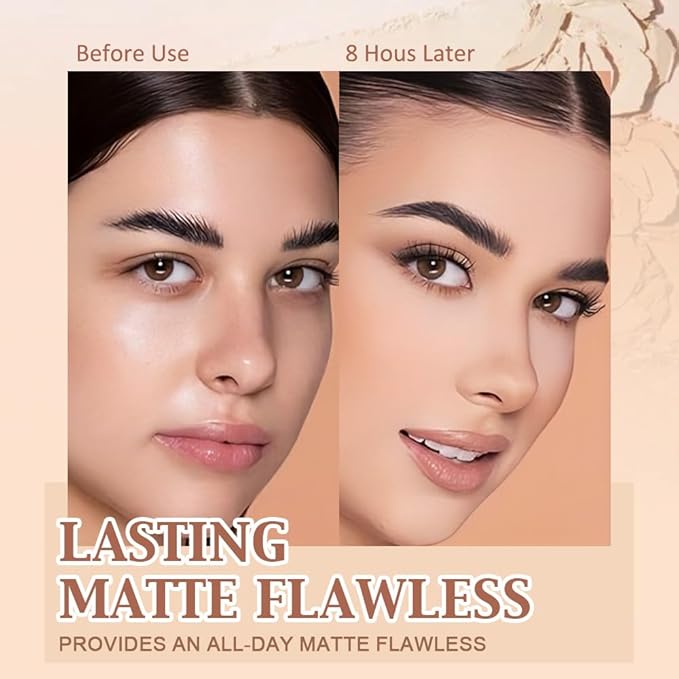 Oil Control Matte Perfection Face Pressed Powder, Matte Smooth Flawless Setting Powder Makeup, Polvo Compacto De Maquillaje, Waterproof Long Lasting, Cruelty Free, 0.35Oz(130 True Beige, 1)