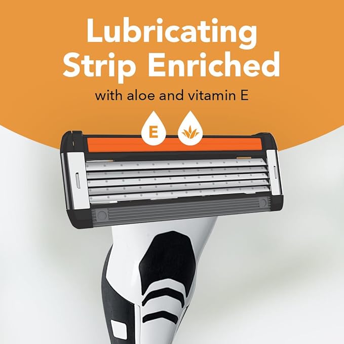 BIC Flex 5 Refillable Razors for Men, Long-Lasting 5 Blade Razors for a Smooth and Comfortable Shave, 1 Handle and 12 Cartridges, 13 Piece Shaving Kit