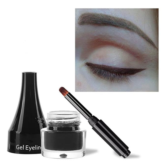 MAEPEOR Gel Eyeliner 10 Colors Smooth Cream Matte Eyeliner Gel Longlasting Waterproof and Smudgeproof High Pigment Eyeliner with Brush (03 Brown)