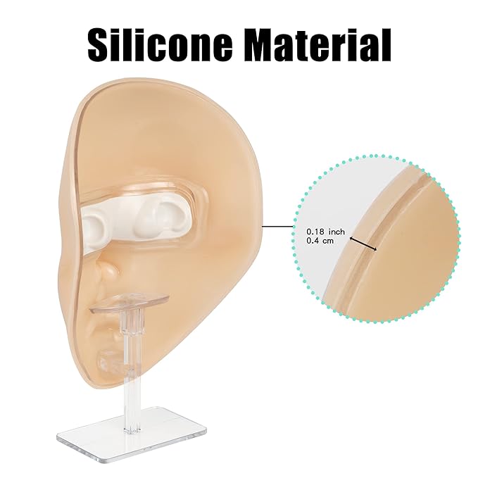 Makeup Practice Mannequin Face, 5d Reusable Silicone Makeup
