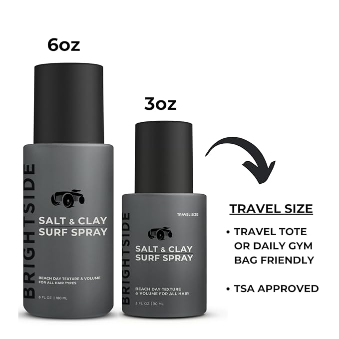 Salt & Clay Surf Spray - Hair Texturizing & Volumizing Spray - Salt & Clay, Silica, Witch Hazel, & Green Tea Blend - Beach Style Hair - For All Hair Types - Natural Ingredients (6oz)