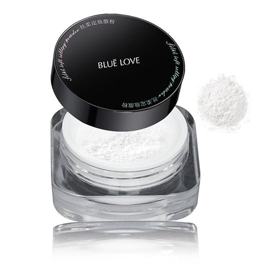 BLUE LOVE Setting Powder Makeup for Oily Skin, Oil Control Smooth Face Makeup Powder Foundation, Waterproof Setting Powder Compact, Oil Control Face Pressed Loose Powder(Transparent)