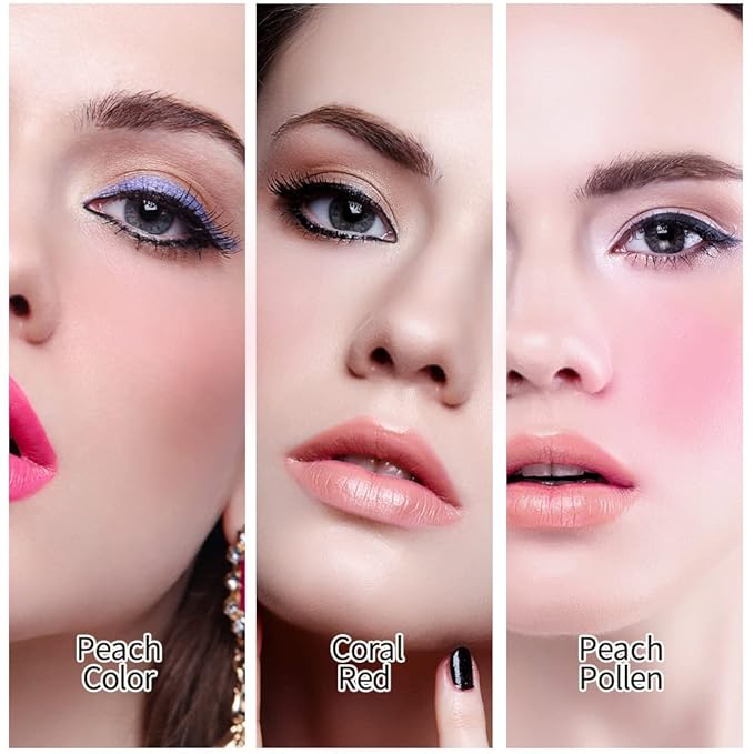 ROUSE Face Blush Powder Makeup Soft Mushroom Blush (Coral Red)