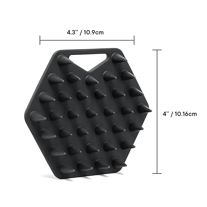 TOOLETRIES Scalp Scrubber - Silicone Exfoliating Hair Scrubber for Men, Bath & Shower Accessories - Durable Scalp Massager That Boosts Circulations & Strengthens Hair - Charcoal