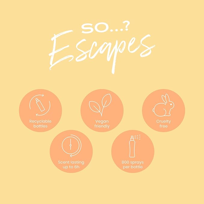 So...?…?… Escapes Body Mist Gift Set - Perfumes for Women - Everyday Body Spray for Women - Vegan, Cruelty-Free - Fragrance Gifts for Women - 6 pcs (Pack of 3)