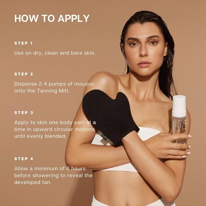 Nuda Self Tanning Water Mousse - Light to Medium | Streak & Transfer-Free Clear Self Tanner | Hydrating Sunless Tanner for a Natural Look | Lightweight Fragrance-Free Self Tanning Mousse, (6.4 Fl Oz)