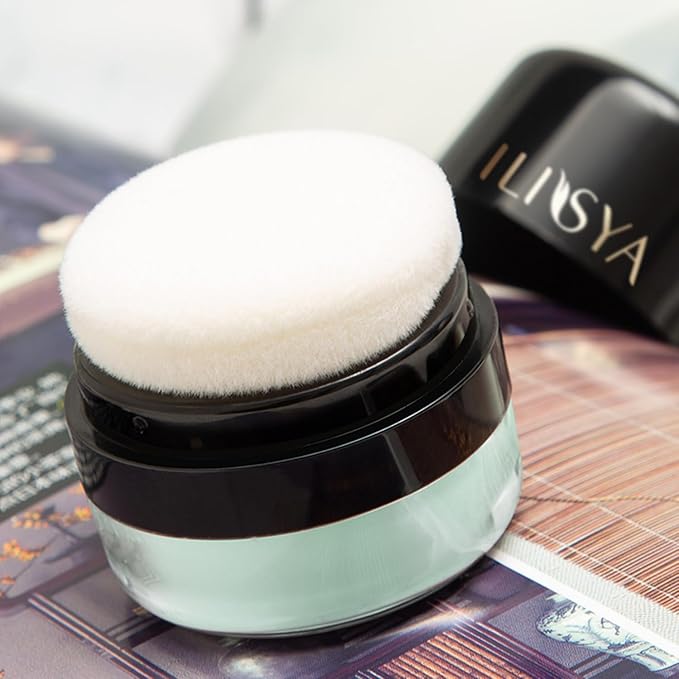 Setting Powder Lightweight Loose Powder Finishing Powder Long-Lasting (Light Green/Translucent) 0.28 Oz