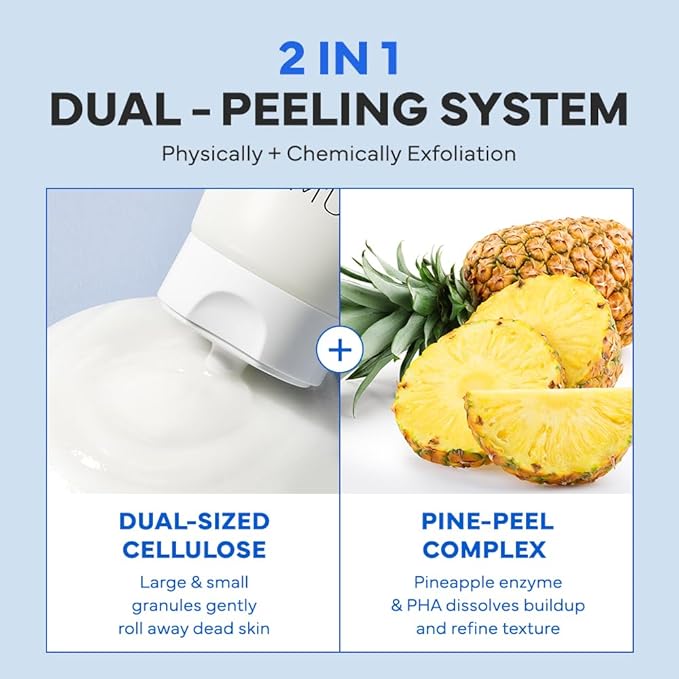 SAM’U PH Sensitive Cloud Peeling Gel – Gentle Exfoliating Gel for Face with Pineapple Enzymes & Hyaluronic Acid – Hydrating Facial Peel & Face Scrub for Sensitive Skin, 120ml, 3.38 fl.oz