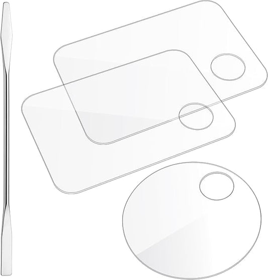 3 Pcs Acrylic Makeup Palette with 3Pcs Makeup