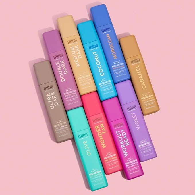 Minetan Olive Self Tan Foam | Color Base Collection - Dark Olive Bronze Finish, 1 Hour Express, Face & Body Fake Tanner, Complements All Skintones, Vegan & Paraben Free, 6.7 Fl Oz