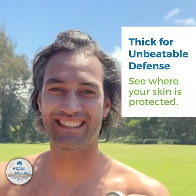 Waxhead Tinted Reef Safe Sunscreen Travel Sunscreen, Kids Sunscreen, Zinc Oxide Sunscreen Sunblock Paste, Tinted Sunscreen for Face, Sunscreen Waterproof, Sun Block, Zinc Sunscreen for Kids, Surf