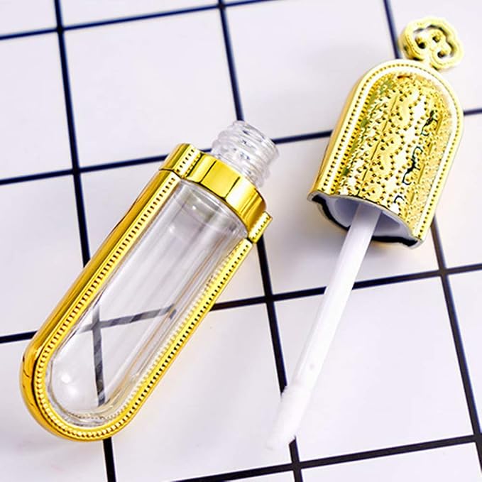 5 Pcs 3ml Lip Gloss Tubes Empty Refillable Lip Balm Bottles Vials Containers with Lip Brush for DIY Lipstick Lip Gloss Samples