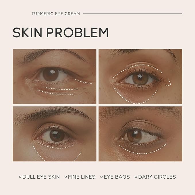 Turmeric under eye cream, for