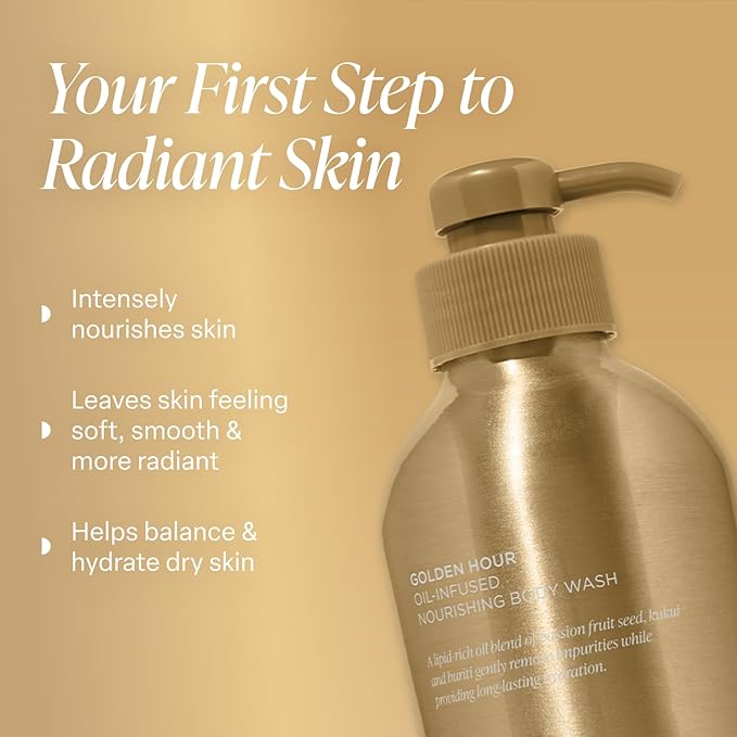 Saltair Body Wash, Golden Hour 2-Pack. Moisturizing Body Cleanser with Hydrating Ingredients. Luxury Shower Gel for Women and Men. Vegan, Cruelty-Free, Paraben-Free. 2x 17oz Pump Bottles