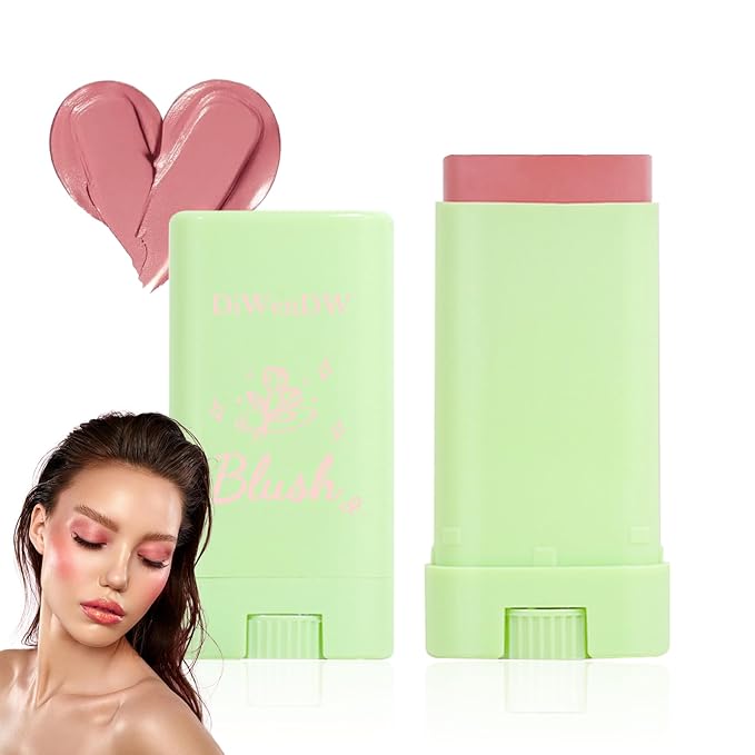 Cream Blush Stick for Cheeks,Blendable Multi-use Blush Makeup Stick for Cheek Eyes Lips Blusher
