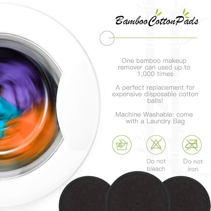 Reusable makeup remover pads black